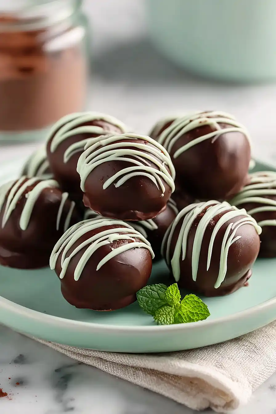 mint chocolate truffles