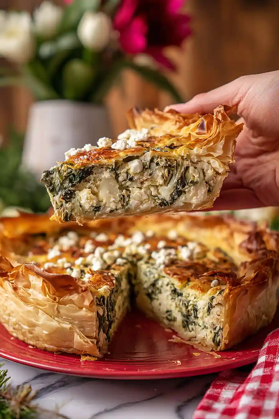 spinach and feta phyllo quiche