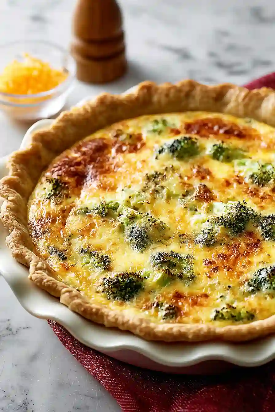ham, cheddar and broccoli quiche