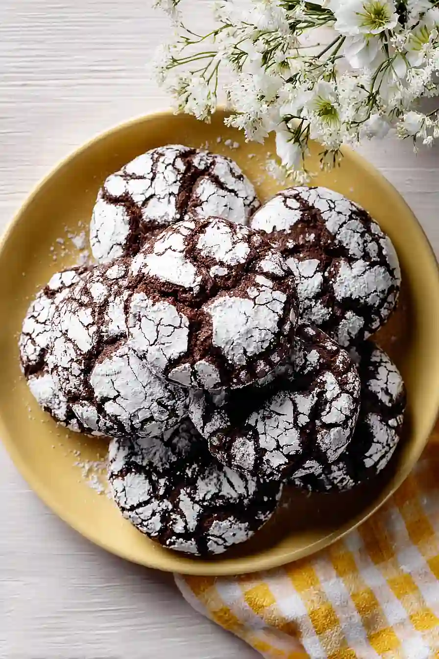 small batch chocolate crinkle cookies