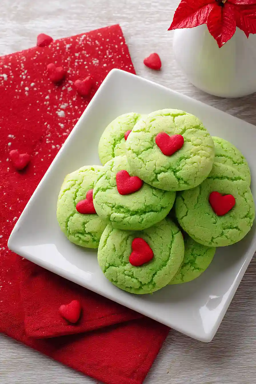 grinch cookies with cake mix