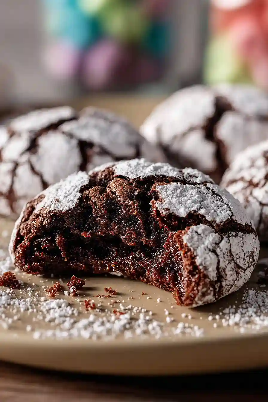 no chill chocolate crinkle cookies