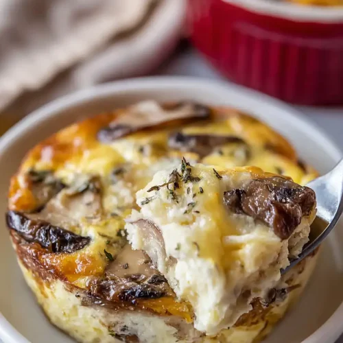 mushroom swiss egg bake