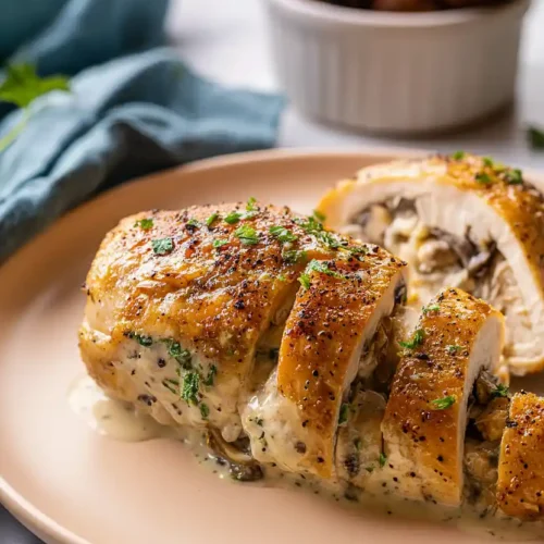 stuffed chicken breast with mushrooms