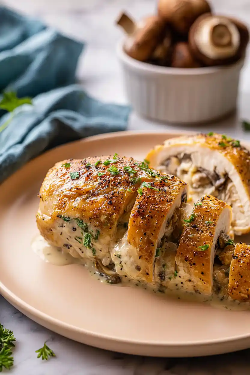 stuffed chicken breast with mushrooms
