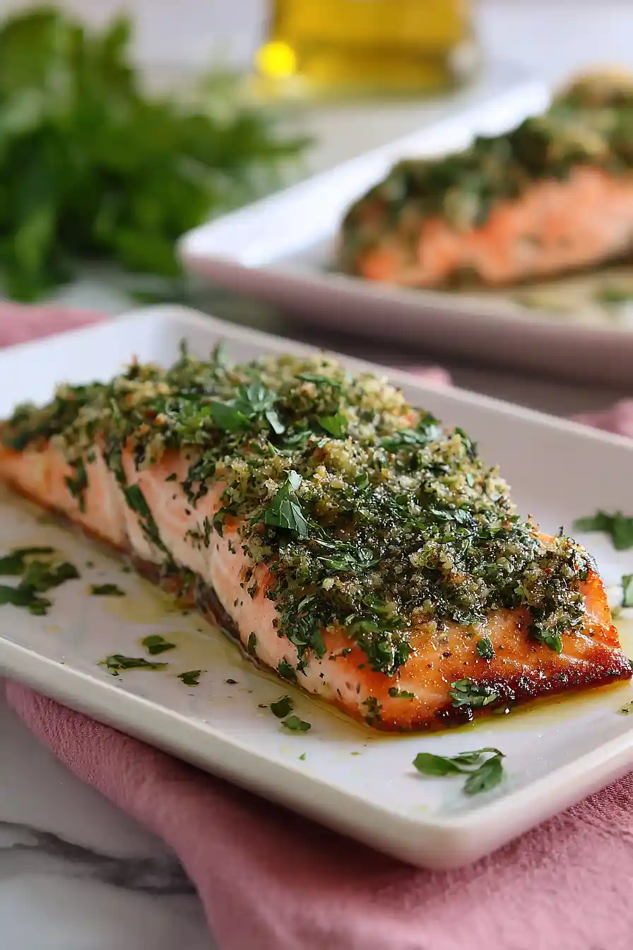 baked salmon with lemon and herb