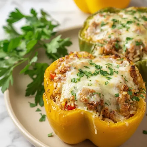 ground turkey and rice stuffed peppers