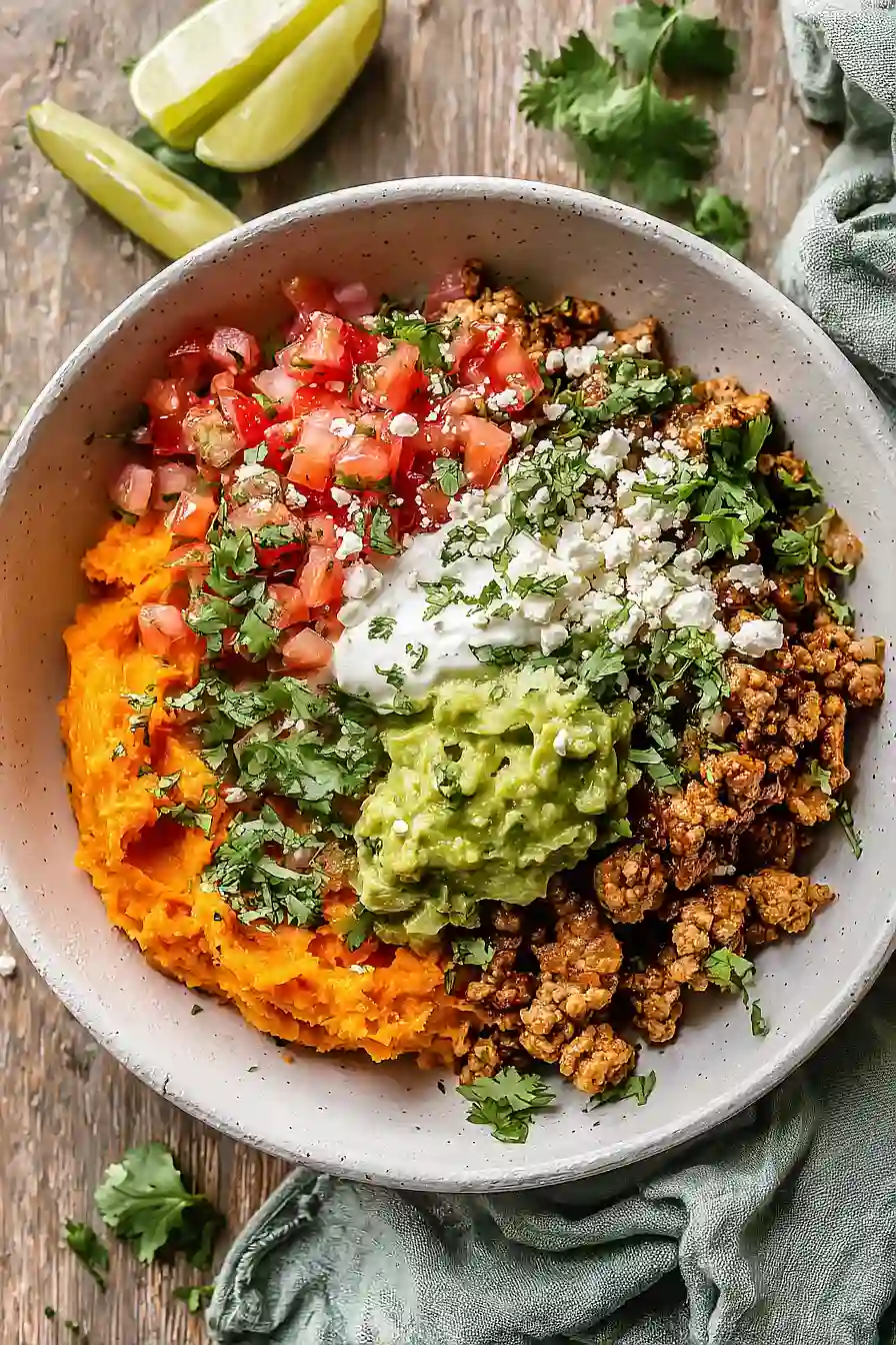 ground turkey sweet potato bowl