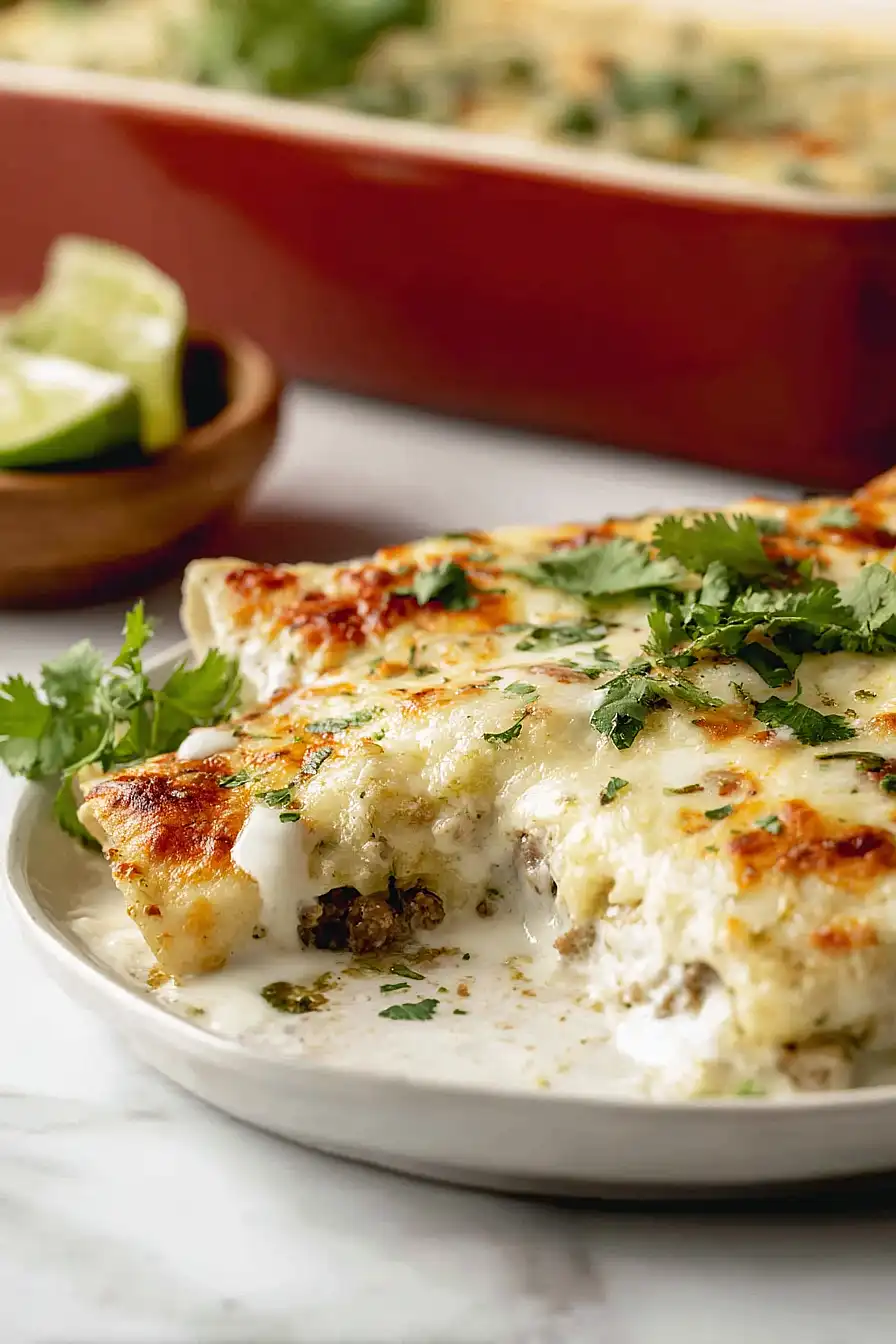 beef enchiladas with white sauce