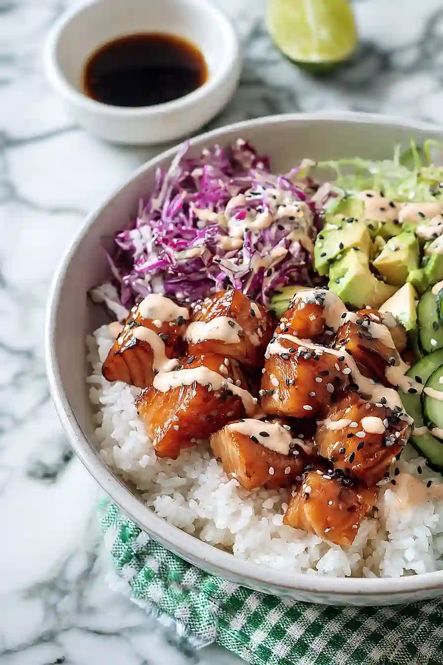 salmon rice bowl