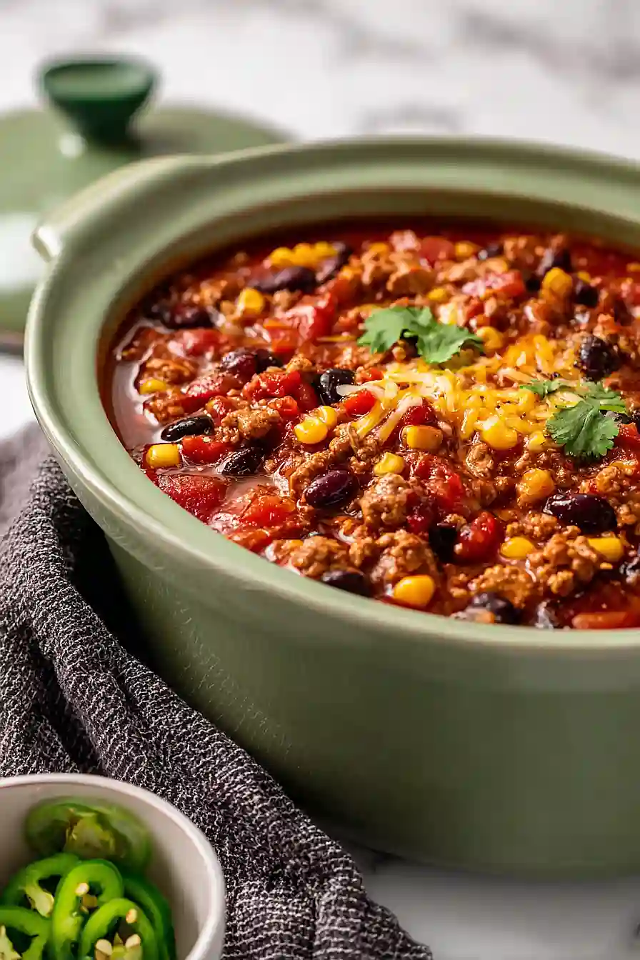 crockpot ground turkey chili