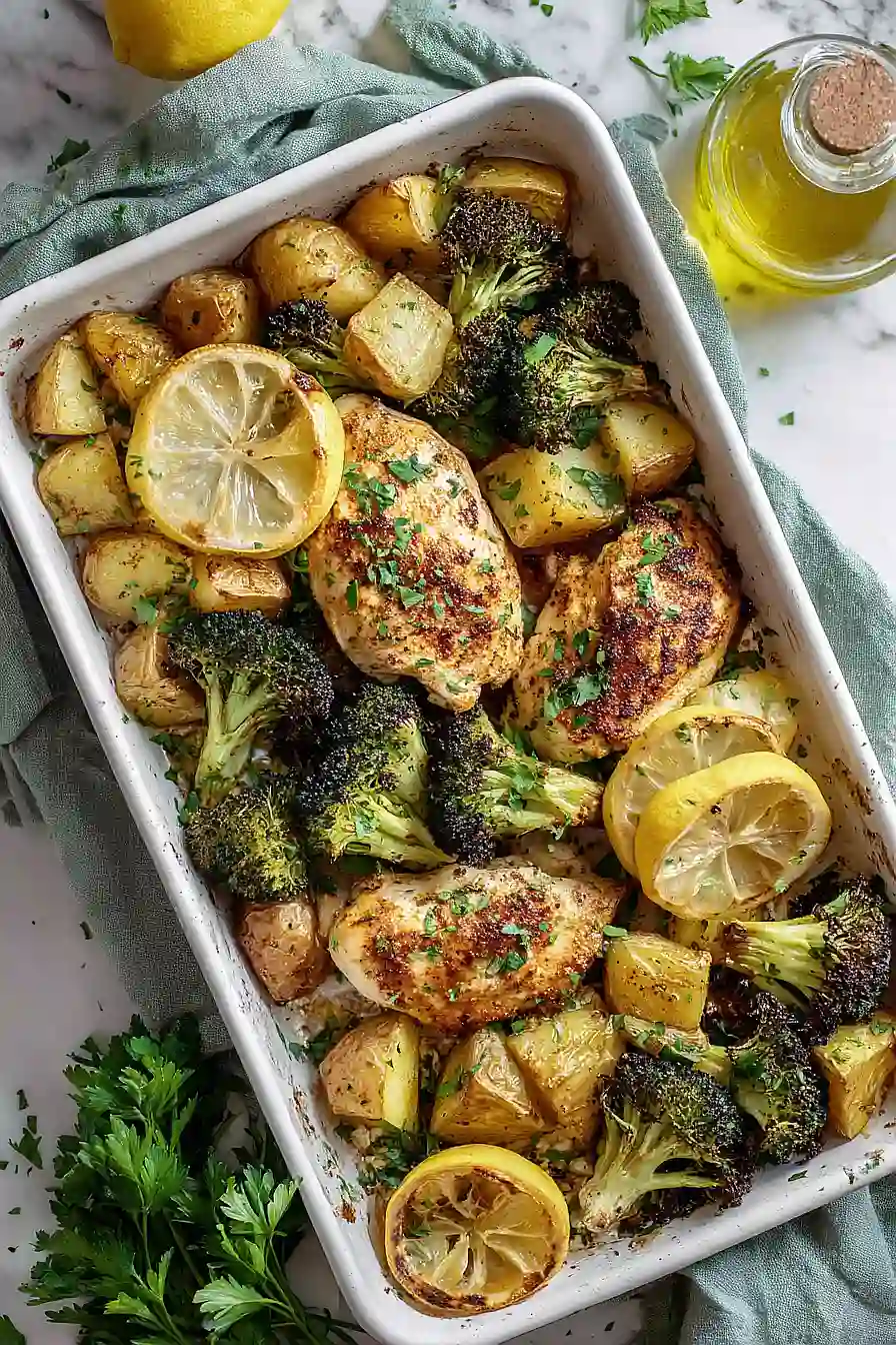 baked chicken breast and potatoes