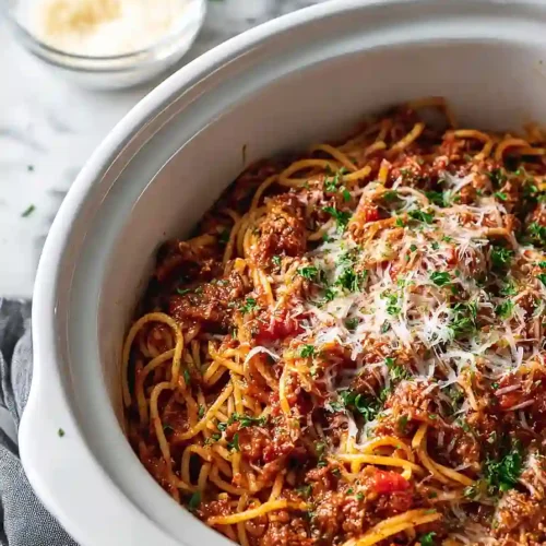 crockpot spaghetti with meat sauce