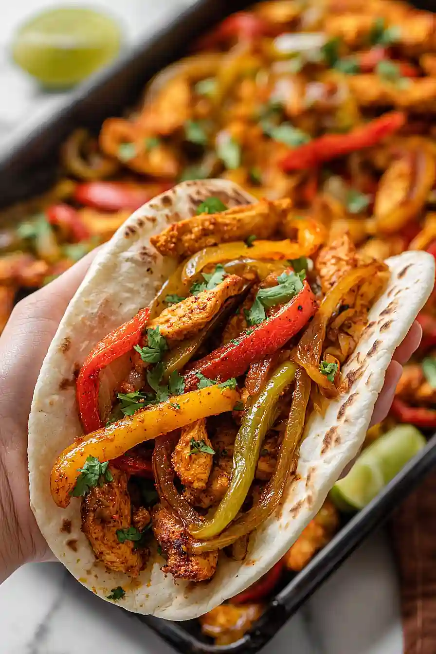 sheet pan chicken fajitas