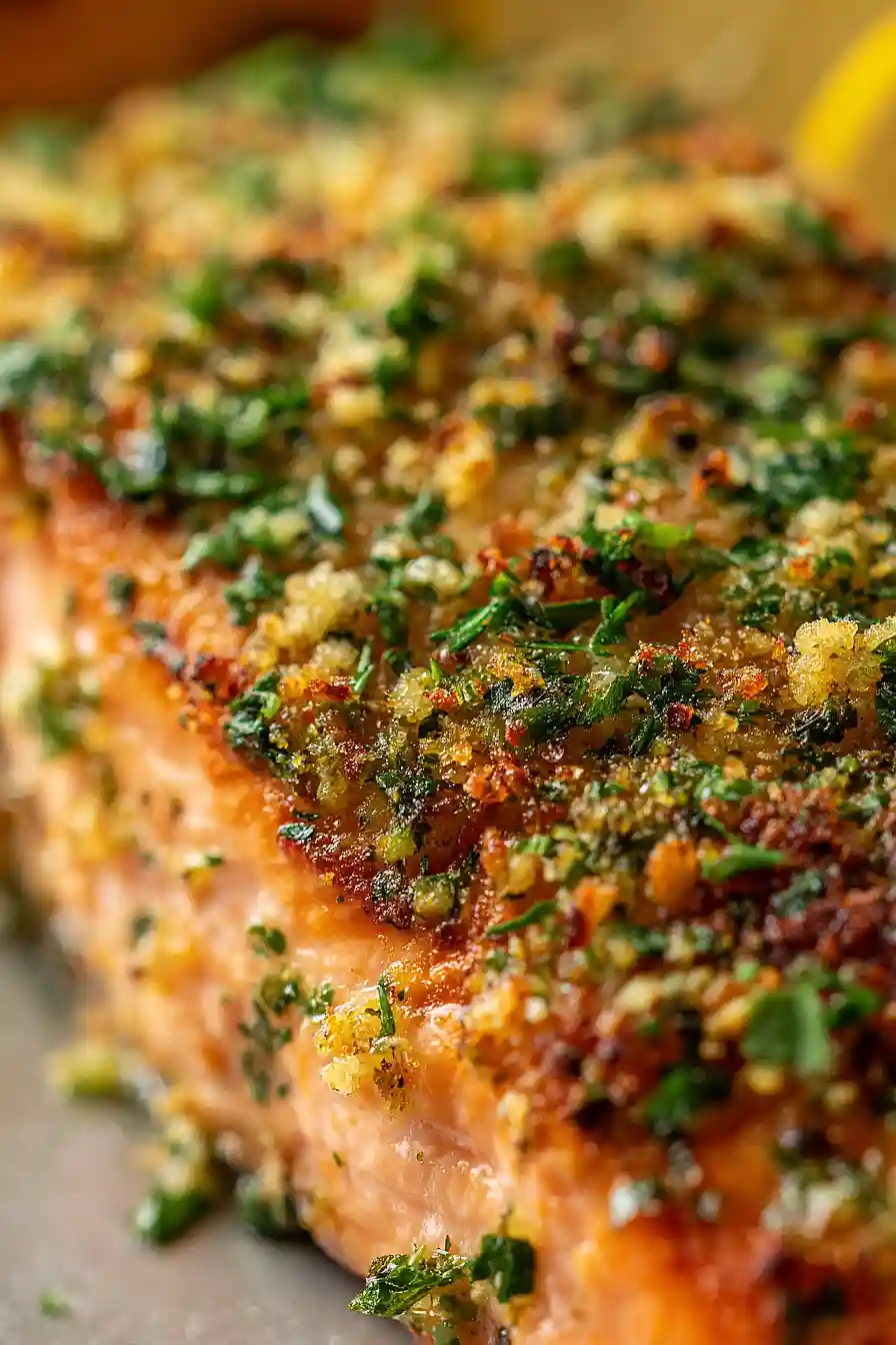herb baked salmon with lemon and garlic