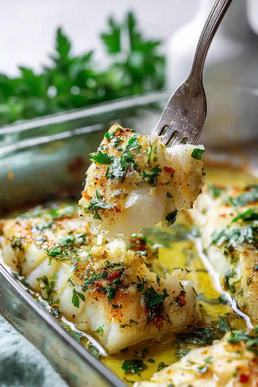 mediterranean baked cod with lemon and garlic