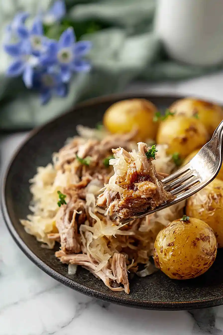 crockpot pork and sauerkraut