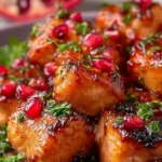 air fryer pomegranate glazed salmon