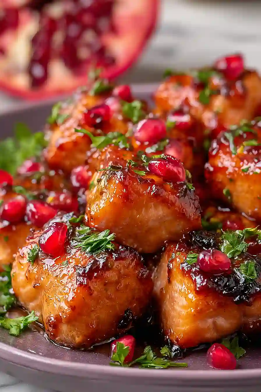 air fryer pomegranate glazed salmon