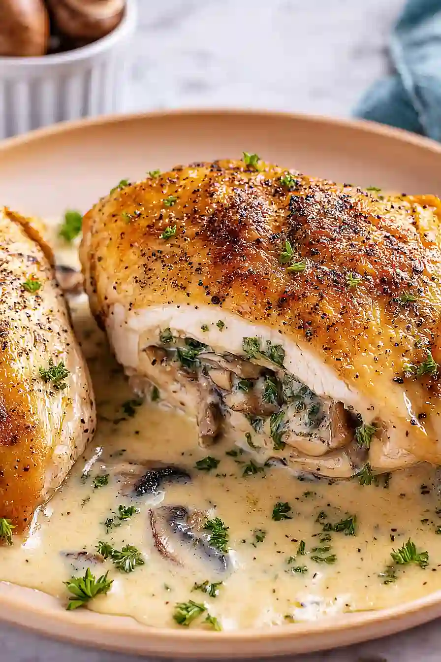 stuffed chicken breast with mushrooms
