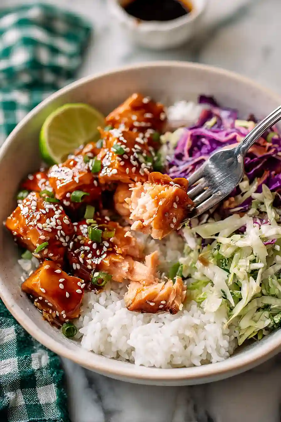 salmon rice bowl
