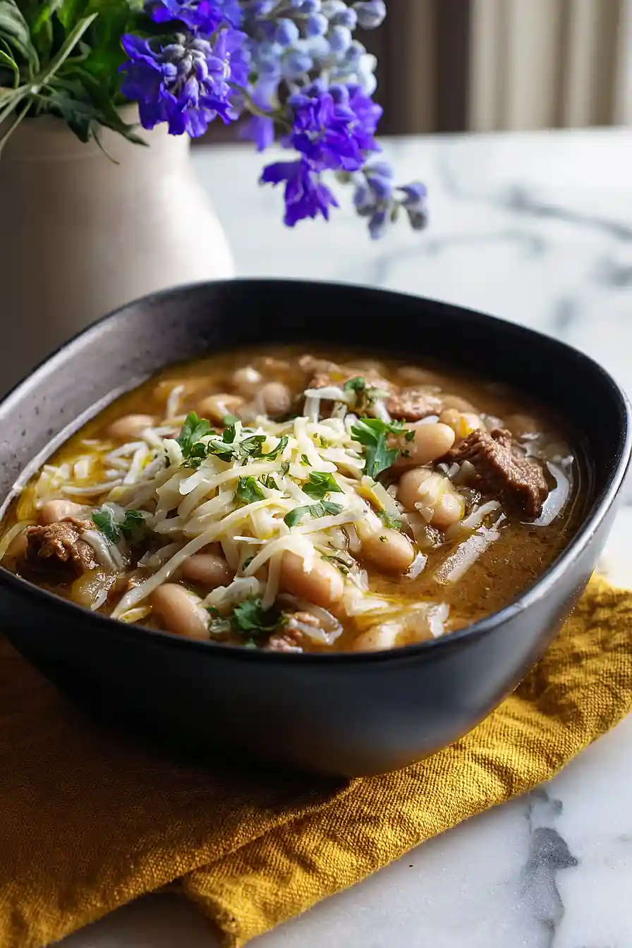 white bean beef chili