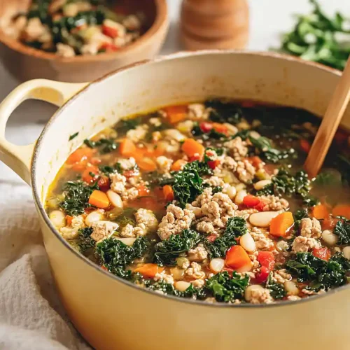 ground turkey soup with white beans and kale