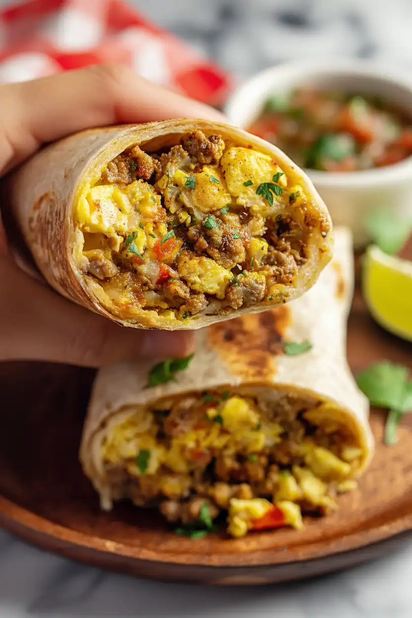 ground turkey breakfast burritos