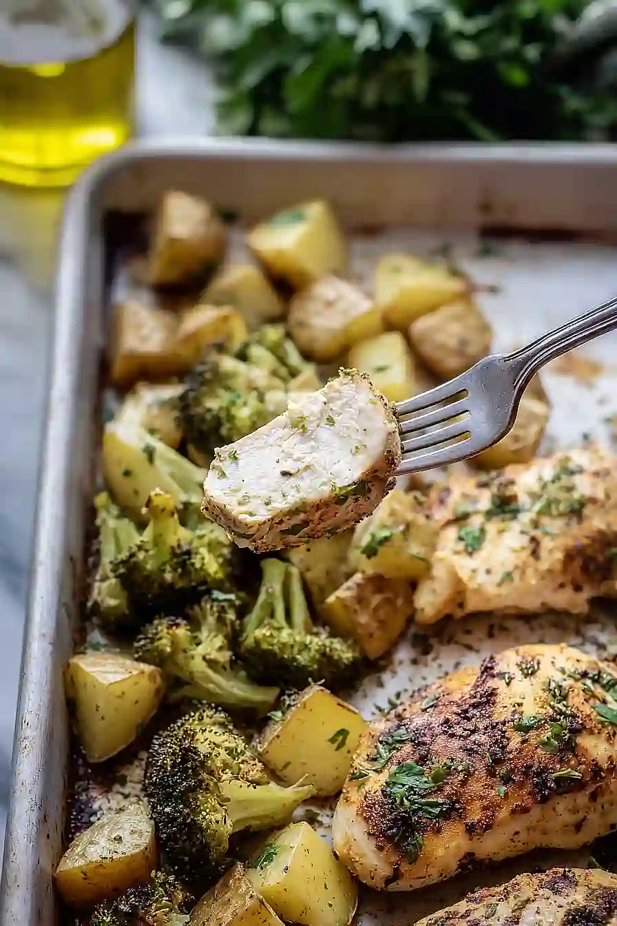 baked chicken breast and potatoes