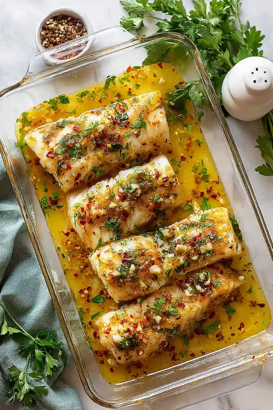 mediterranean baked cod with lemon and garlic