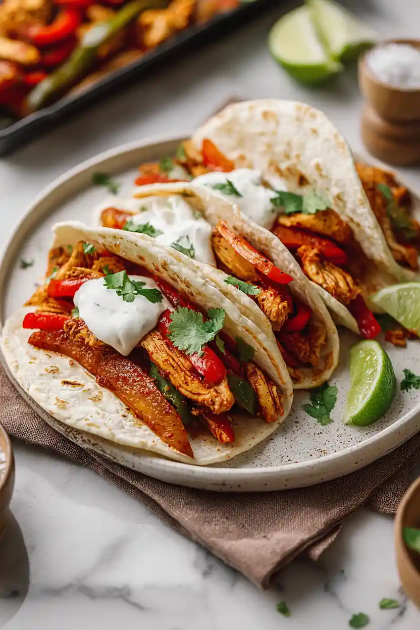 sheet pan chicken fajitas