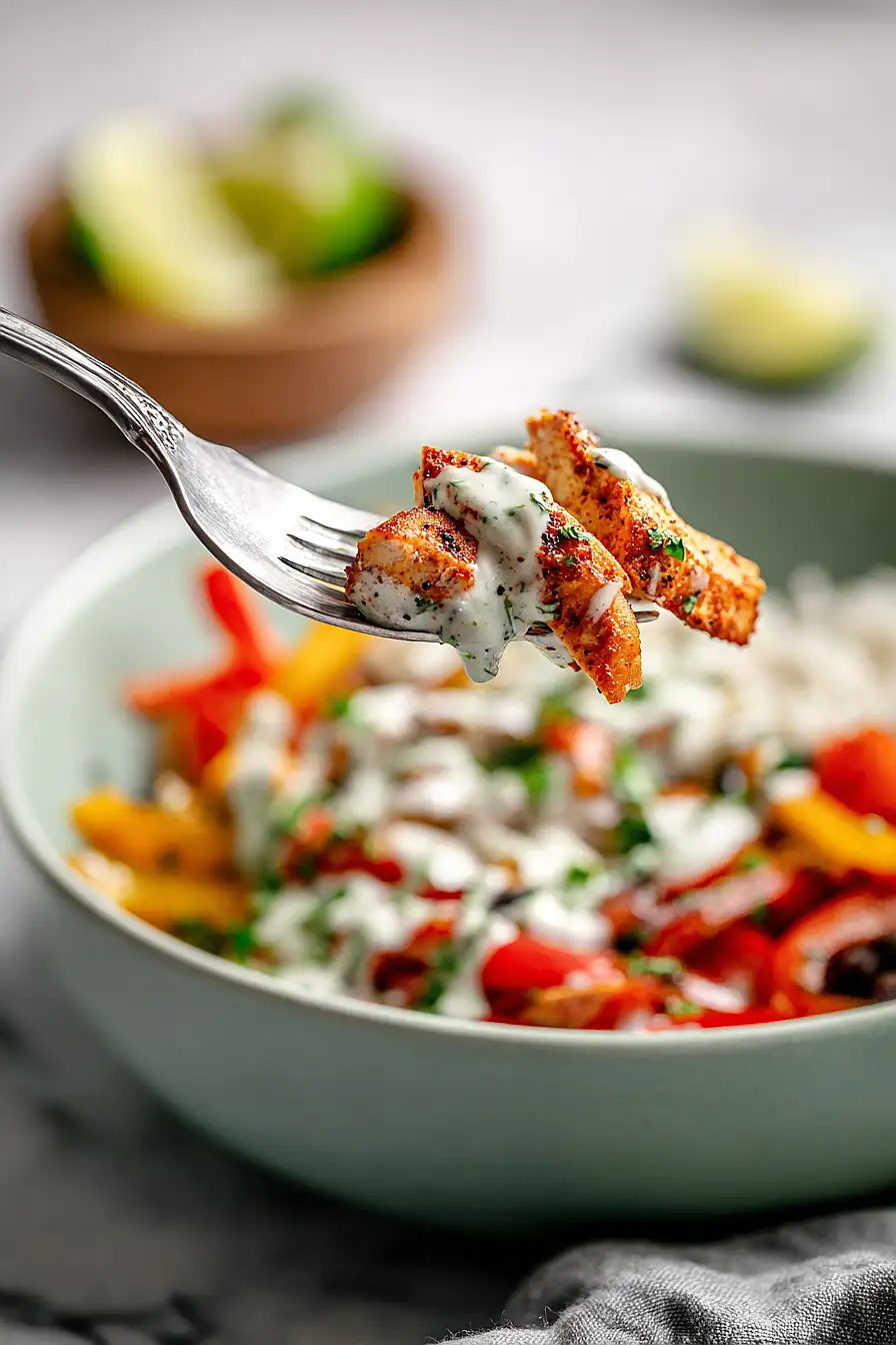 chicken fajitas bowl
