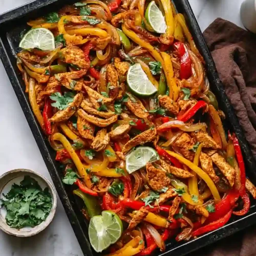sheet pan chicken fajitas
