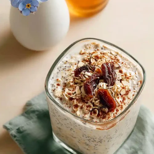 date overnight oats with chia seeds