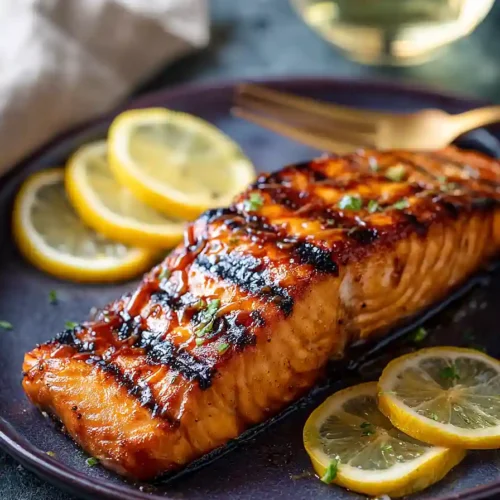 grilled maple glazed salmon