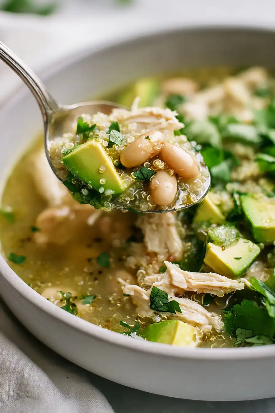 white chicken quinoa chili