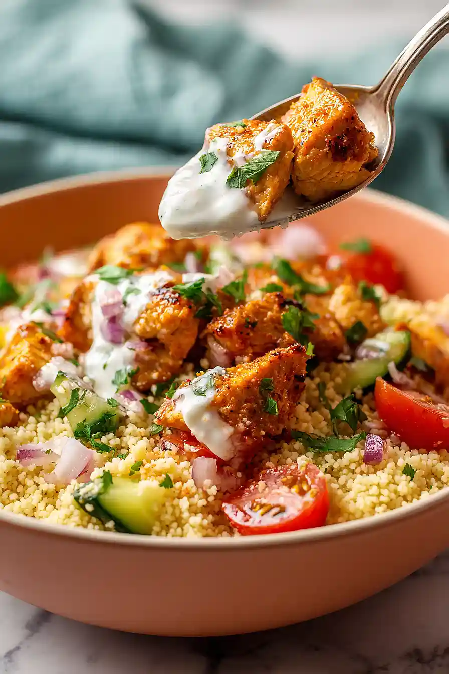 mediterranean chicken couscous bowl