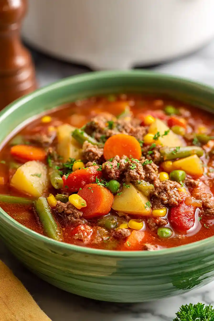 crockpot ground beef soup