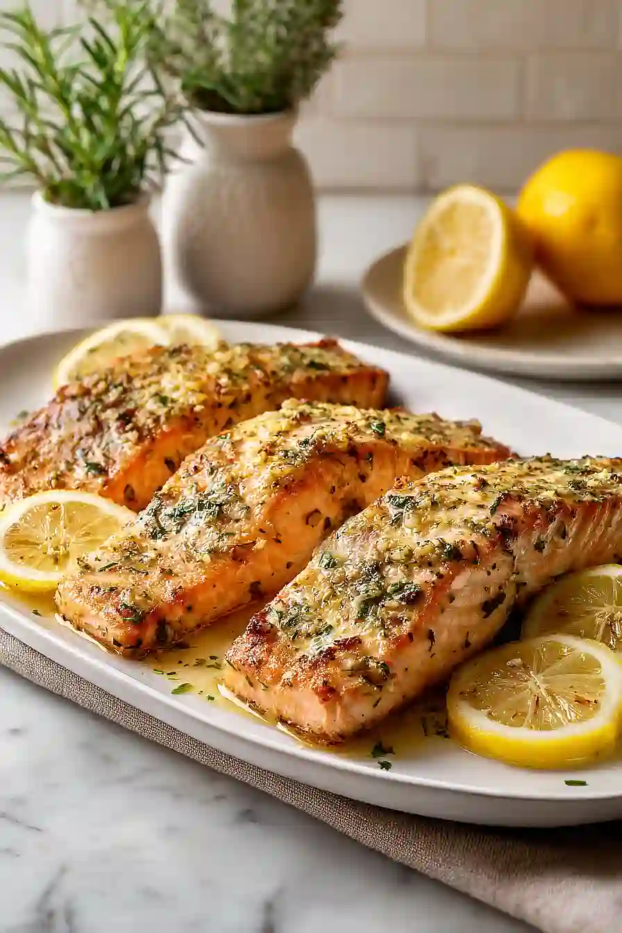 baked lemon garlic butter salmon