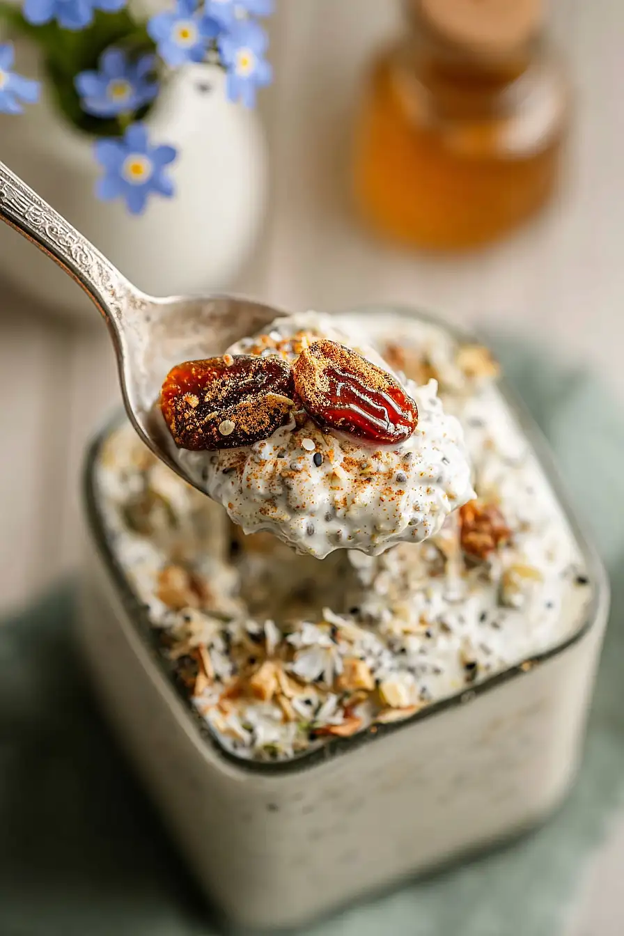 date overnight oats with chia seeds