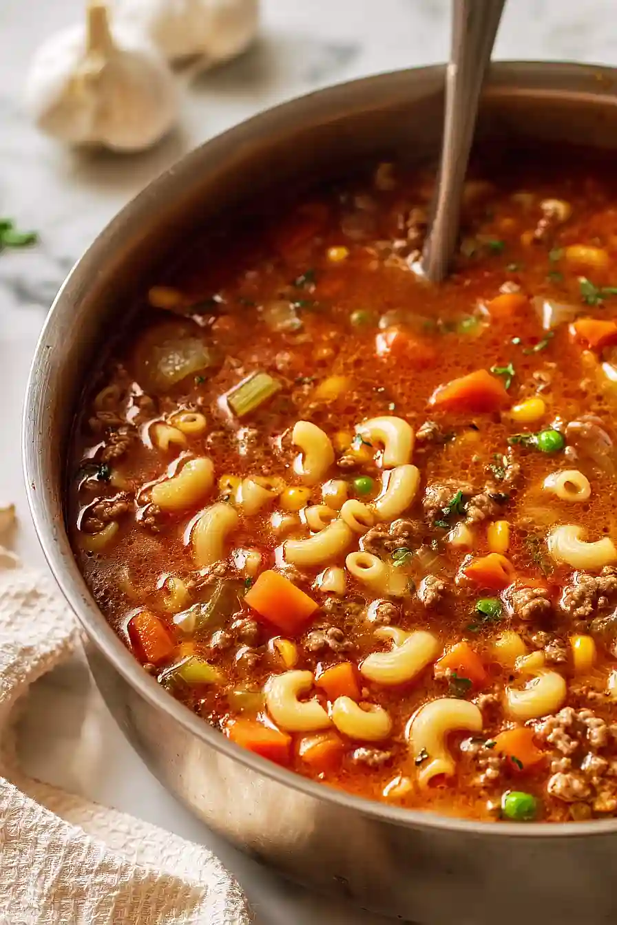 ground beef pasta soup