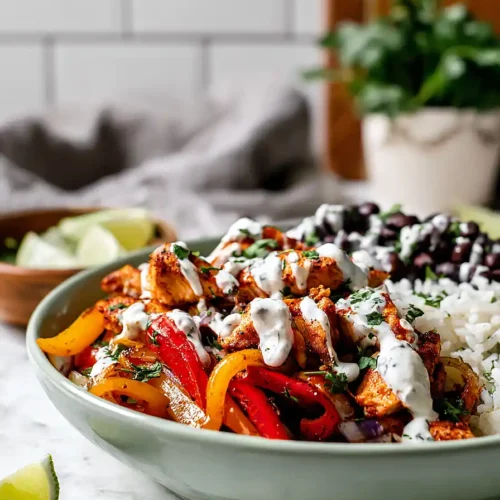 chicken fajitas bowl