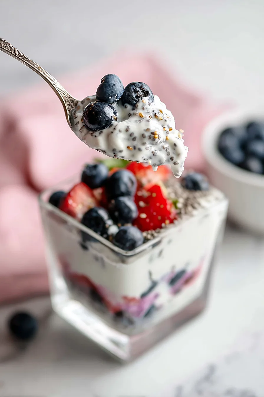 greek yogurt parfait with chia seeds