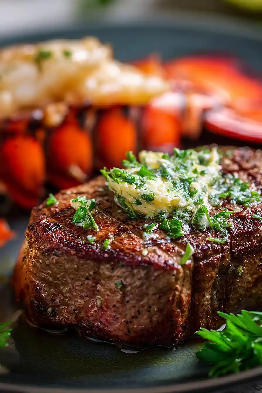 lobster tail and steak