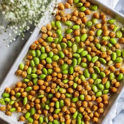 roasted chickpeas and edamame