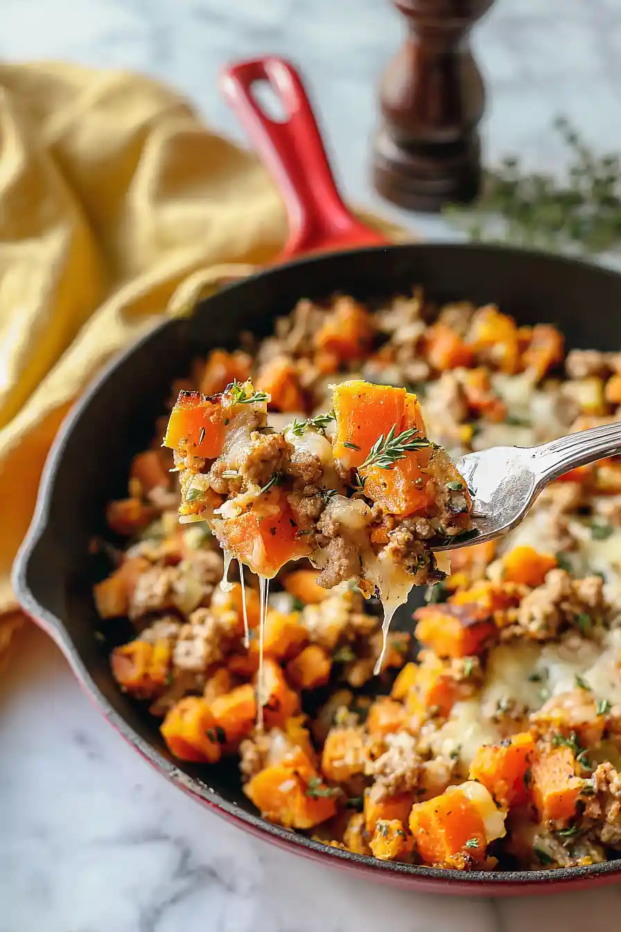 ground turkey sweet potato hash