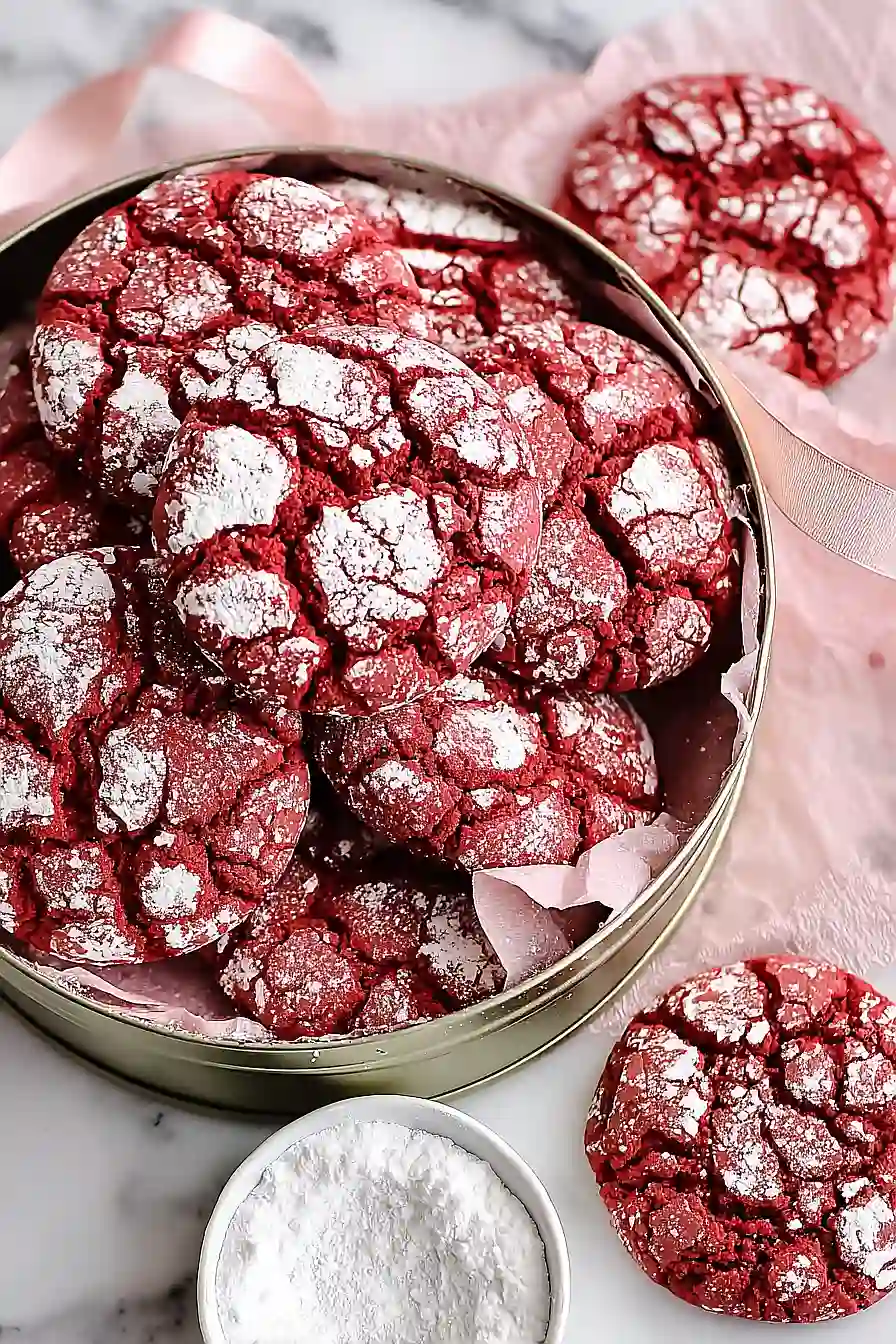 red velvet cake mix crinkle cookies