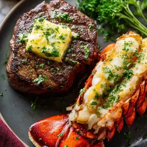 lobster tail and steak