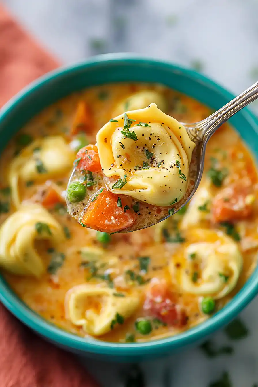 creamy tortellini soup with ground turkey