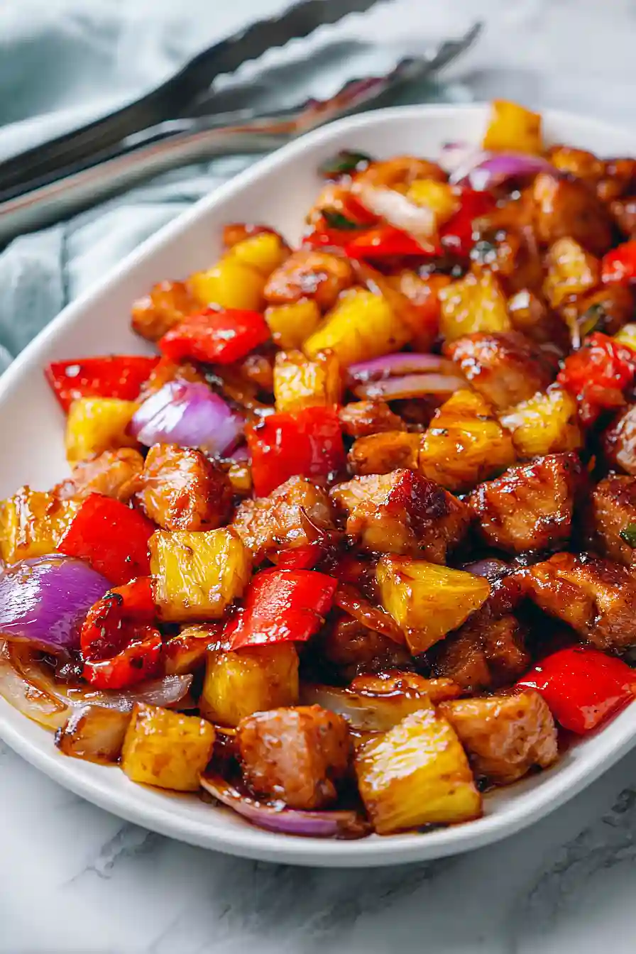 sheet pan pineapple chicken